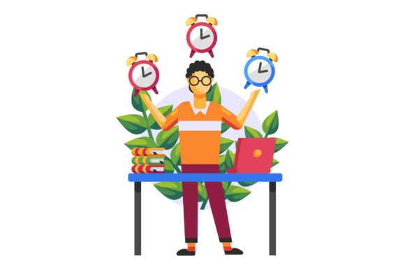 Business Icons Time Cartoon Illustration: Graphics for Crafts & Branding