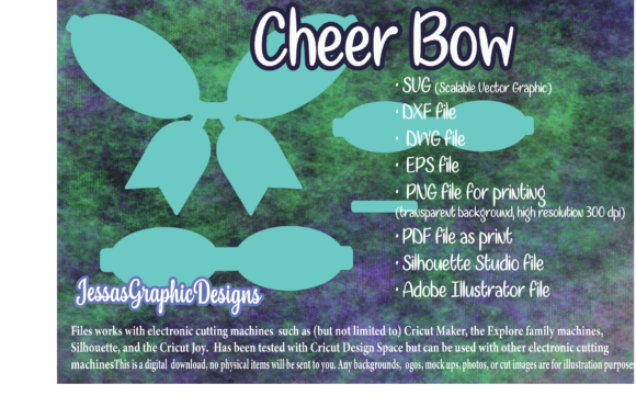Cheer Hair Bow SVG Template for Crafts & Graphics