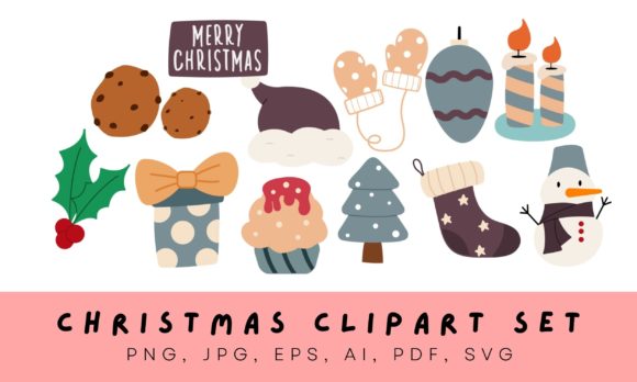Christmas Clipart Bundle SVG PNG and JPG Graphics