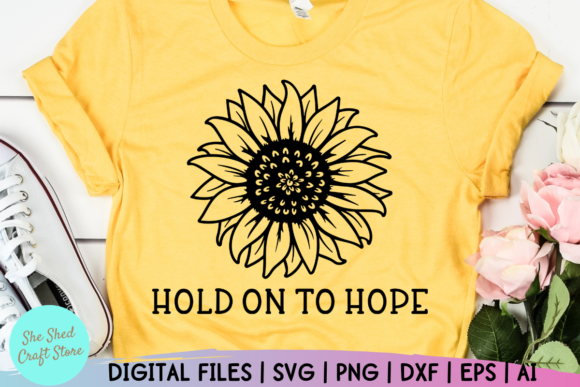Hold on to Hope Sunflower Mandala SVG: Graphics for Crafts & Content
