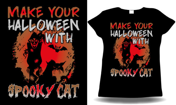 Make Your Halloween with Spooky Cat: Graphics & T-Shirt Designs
