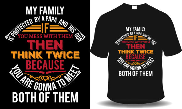 My Family Is Protected by Papa Veteran Graphics
