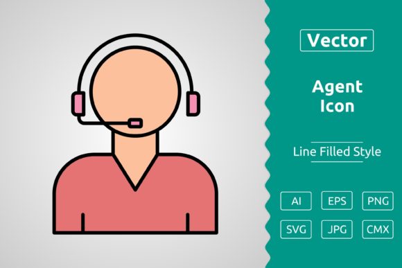 Vector Agent Filled Outline Icon: Graphics & Icons for Modern Branding