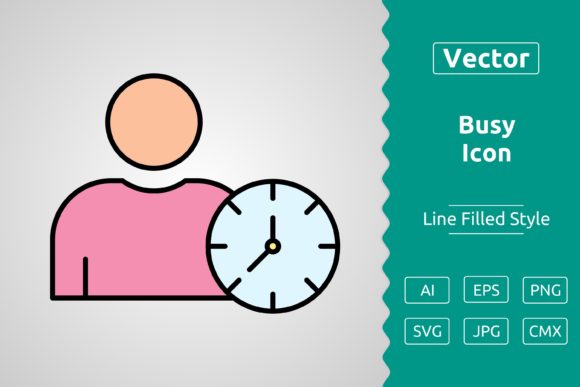 Vector Busy Filled Outline Icon: Graphics & Icons for Sellers