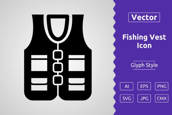 Vector Fishing Vest Glyph Icon