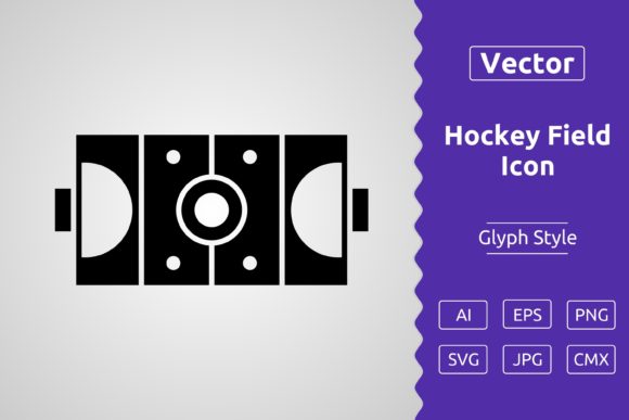 Vector Hockey Field Glyph Icon: Graphics & Icons