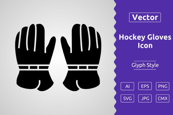 Vector Hockey Gloves Glyph Icon: Graphics & Icons for Sporty Branding