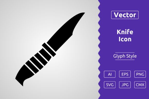 Vector Knife Glyph Icon: Premium Graphics & Icons