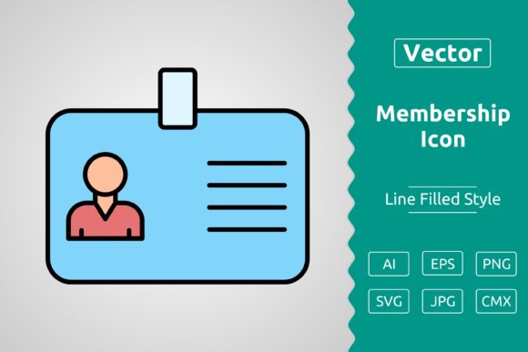 Vector Membership Filled Outline Icon: Graphics & Icons for Handmade Brands