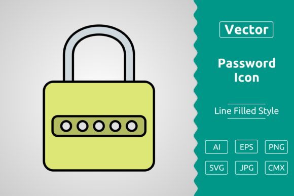 Vector Password Filled Outline Icon: Graphics & Icons for Trusted Branding