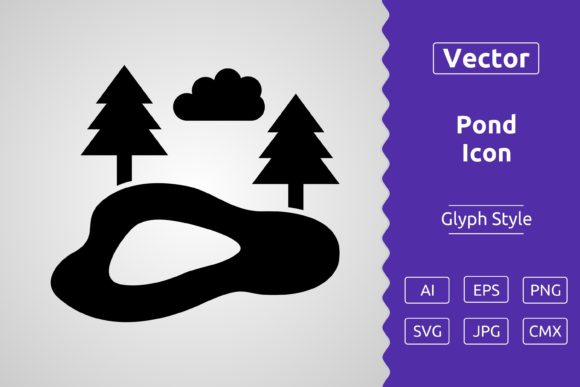 Vector Pond Glyph Icon: Graphics & Icons for Nature-Inspired Branding