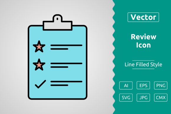 Vector Review Filled Outline Icon: Graphics & Icons for Sellers