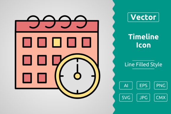 Vector Timeline Filled Outline Icon: Graphics & Icons for Story-Driven Brands