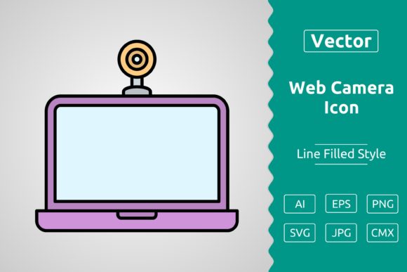 Vector Web Camera Filled Outline Icon: Graphics & Icons for Clarity
